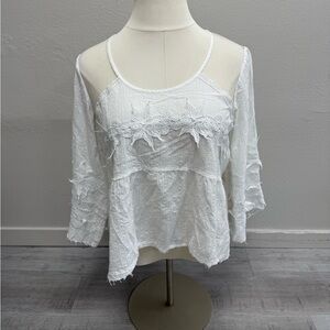 POL White Boho Blouse - Size M
